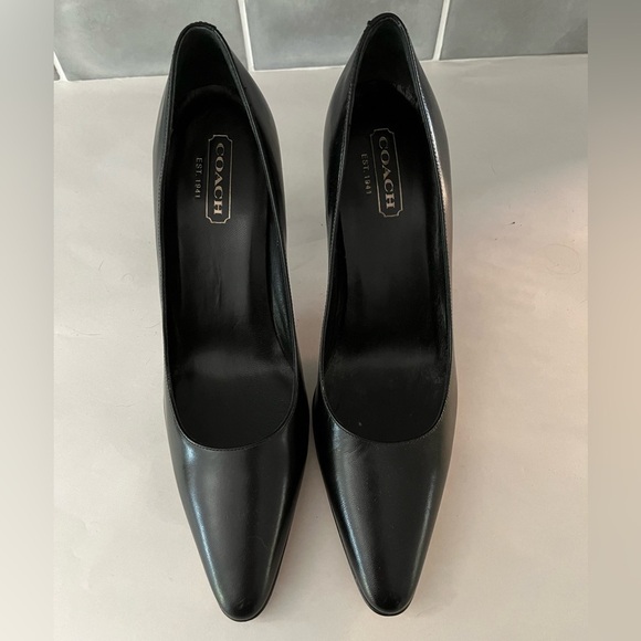 Coach Womens Black Leather Misty Pump Size 8.5B Contemporary Minimalist Neutral - Picture 1 of 12